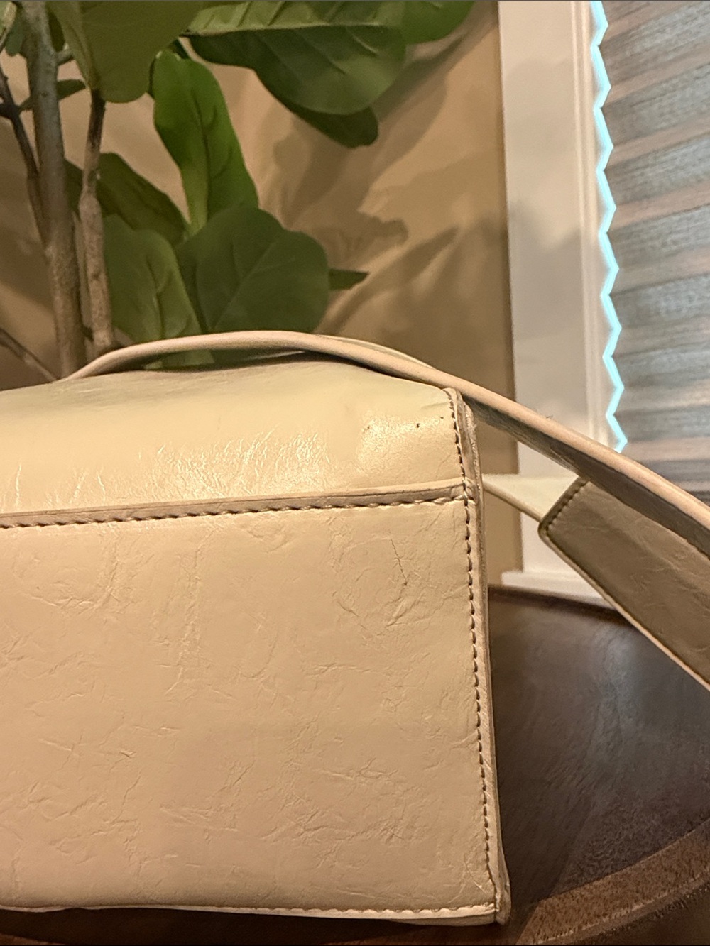Steve Madden Ivory Leather Studded Satchel - Picture 4 of 6